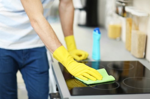 Domestic cleaner in Shoreditch cleaning a contemporary flat